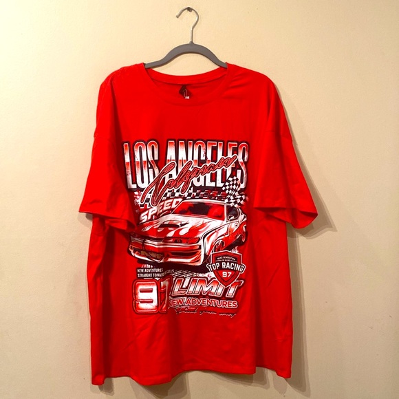 Shein Graphic Tee Los Angeles CA 97 Limit Adventures Top Racing Shirt 2xl New - Picture 1 of 6